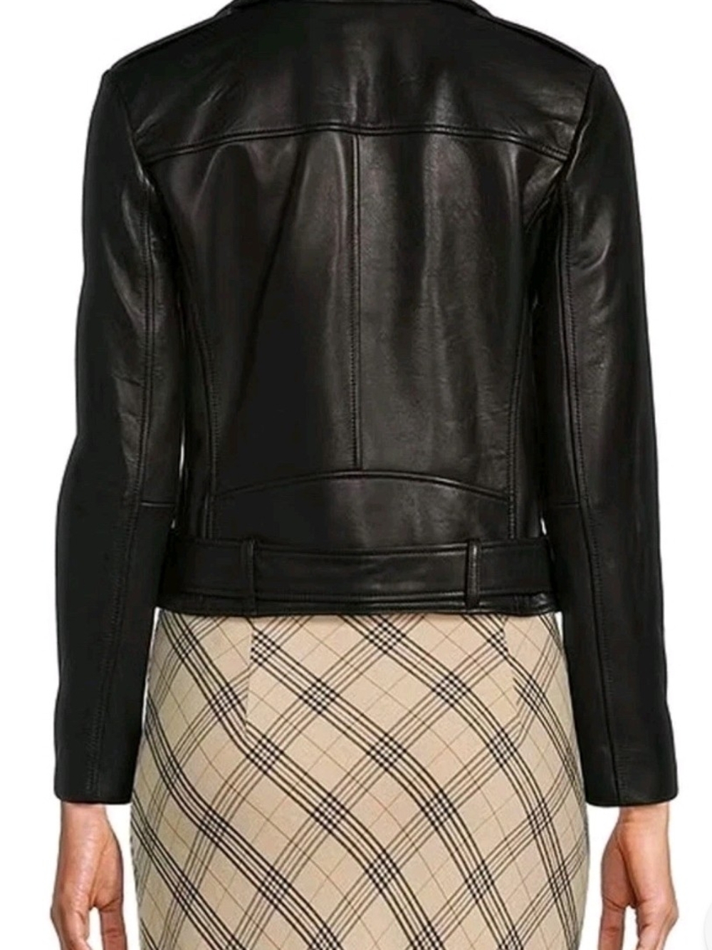 ANTONIO MELANI Black Genuine Leather Asymmetric Biker Jacket - Picture 4 of 11